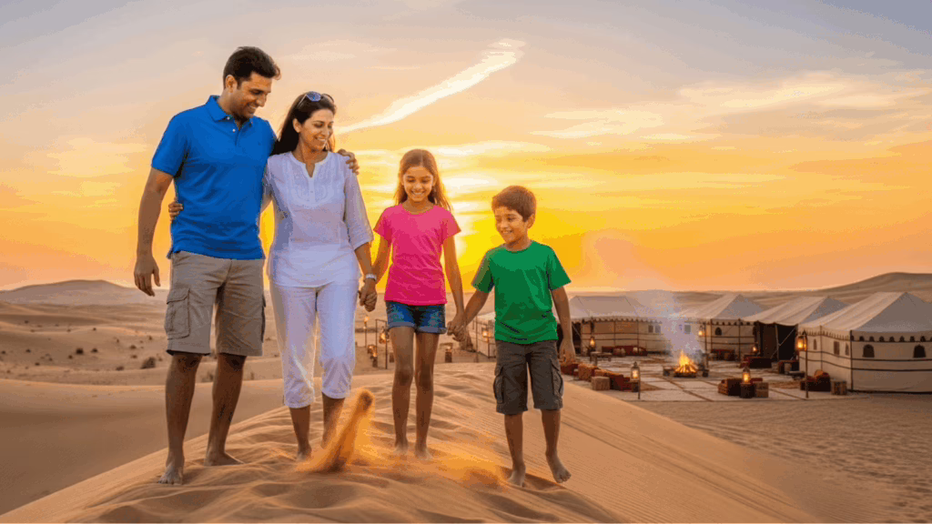 indian family exjoying dubai tour