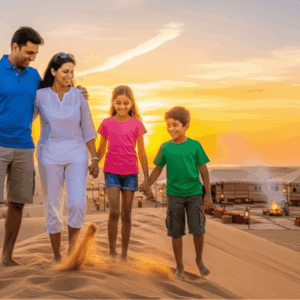 indian family exjoying dubai tour