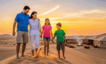indian family exjoying dubai tour