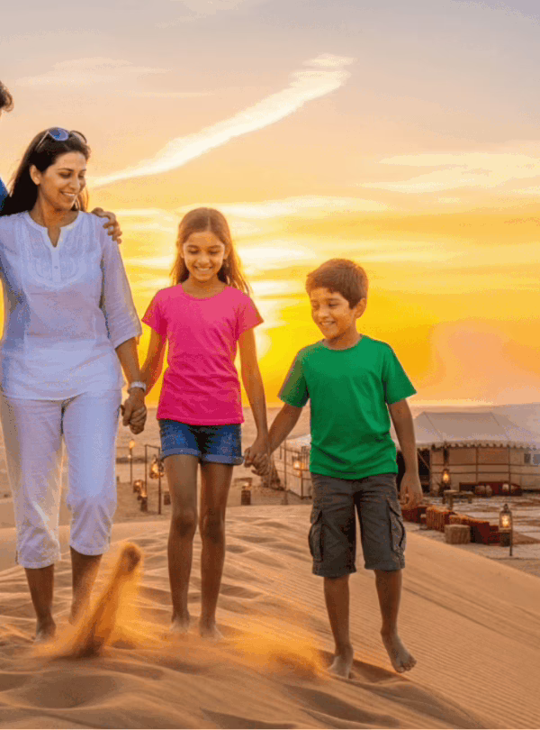 indian family exjoying dubai tour