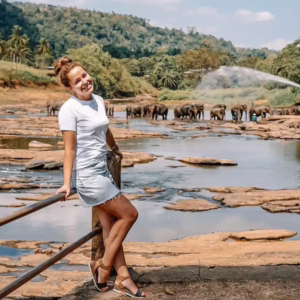 Tourist visiting Pinnawala Elephant Orphanage